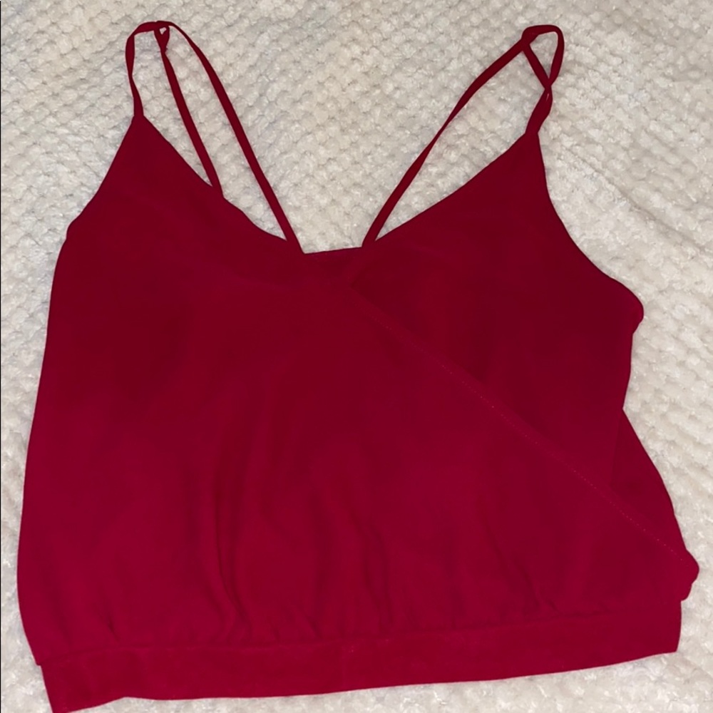 Red strappy camisole